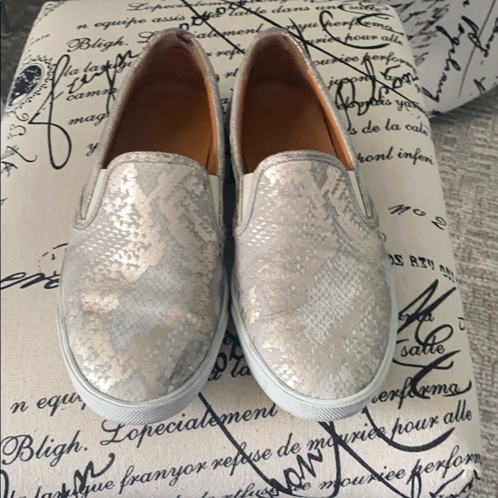 Jimmy Choo metallic snake slip on sneakers
